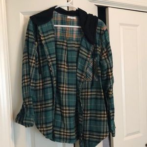 Maurices long sleeve button up with hood